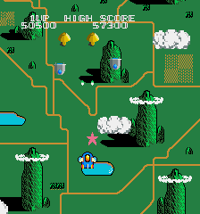 TwinBee (Sharp X68000) screenshot: Collect the Crash Star to destroy every enemy on currently on the screen