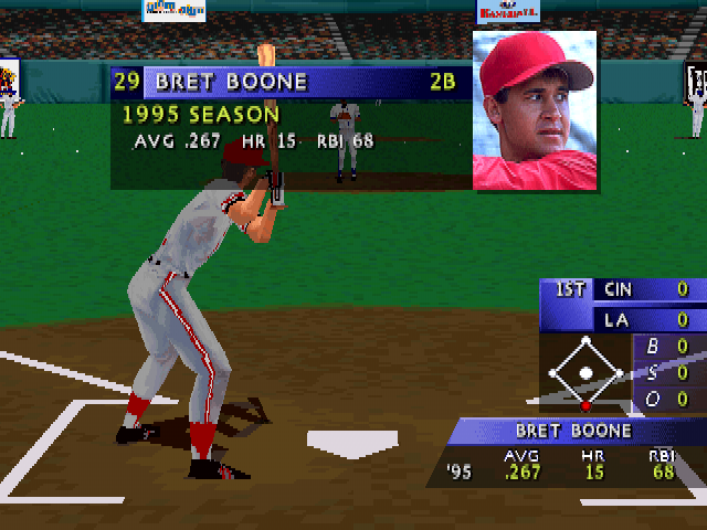 3D Baseball (PlayStation) screenshot: Bret Boone.