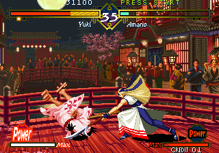 The Last Blade (Arcade) screenshot: Hack in leg