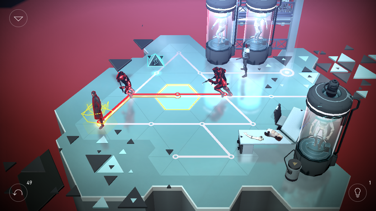 Deus Ex GO (Android) screenshot: In the laboratory