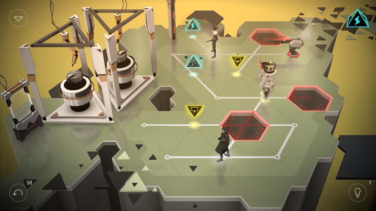 Deus Ex GO (Android) screenshot: Remote hacking is required here