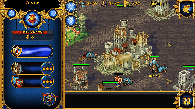 Majesty: The Fantasy Kingdom Sim (J2ME) screenshot: Upgrading the castle