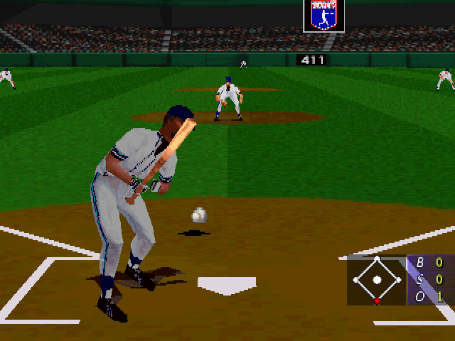 3D Baseball (PlayStation) screenshot: Ouch.