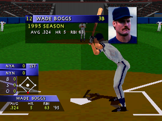 3D Baseball (PlayStation) screenshot: Wade Boggs.