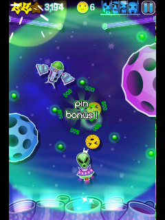 Coin Drop (Android) screenshot: Pin bonus for hitting all pins