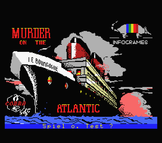 Murder on the Atlantic (MSX) screenshot: Title screen
