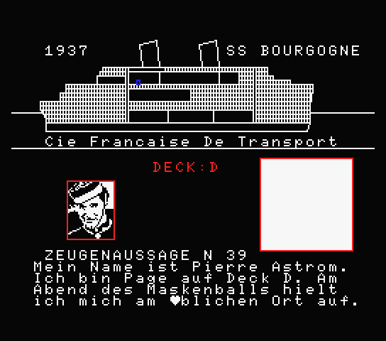 Murder on the Atlantic (MSX) screenshot: Talking to the bellboy