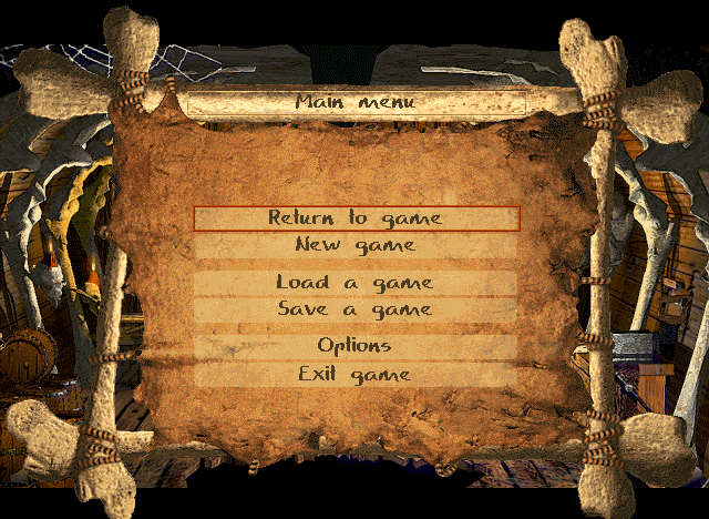 VooDoo Kid (Windows) screenshot: The game's main menu