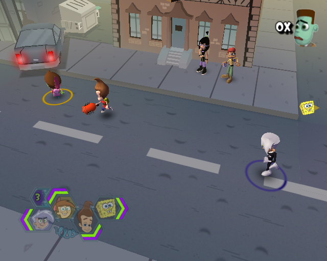 Nicktoons Unite! (PlayStation 2) screenshot: Out there on the streets