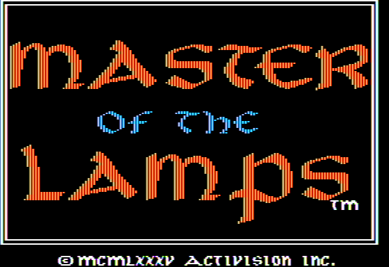 Master of the Lamps (Apple II) screenshot: Title screen