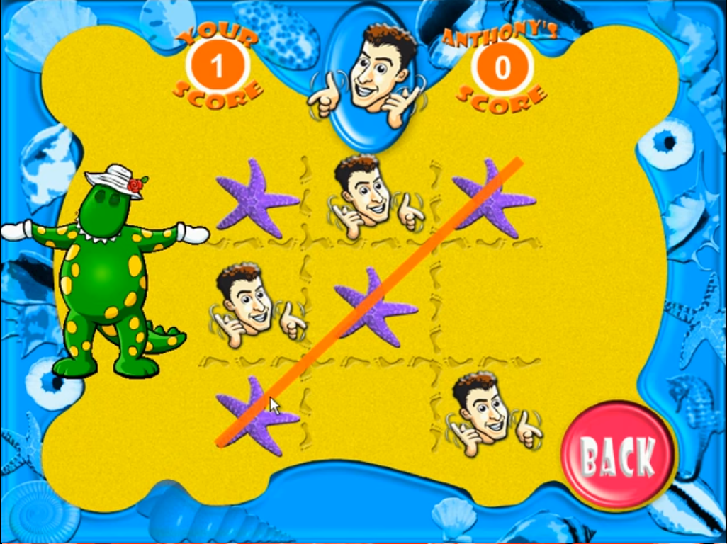 The Wiggles: Wiggle Bay (Windows) screenshot: Anthony's Tic-Tac-Toe.