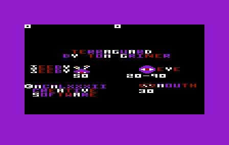 Terraguard (VIC-20) screenshot: Title screen