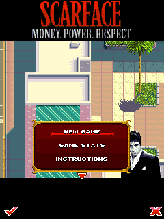 Scarface: Money. Power. Respect. (Windows Mobile) screenshot: The Main Menu.