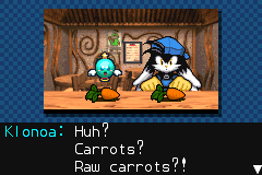 Klonoa: Empire of Dreams (Game Boy Advance) screenshot: A disappointing meal.