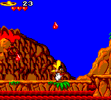 Cheese Cat-Astrophe starring Speedy Gonzales (Game Gear) screenshot: Drops of lava falling