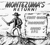 Montezuma's Return! (Game Boy) screenshot: Title screen