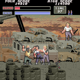 Vigilante (Arcade) screenshot: Face demolition