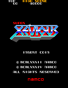 Super Xevious (Arcade) screenshot: Title screen