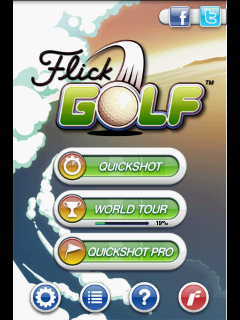Flick Golf (Android) screenshot: Main menu