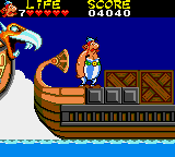 Astérix and the Secret Mission (Game Gear) screenshot: On one of a convoy of ships