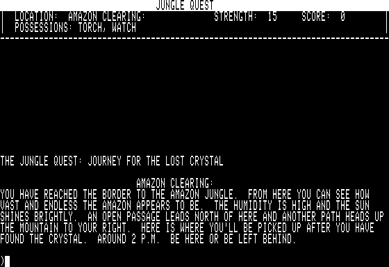 Jungle Quest (Apple II) screenshot: Gameplay