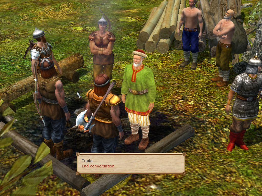 Konung III: Ties of the Dynasty (Windows) screenshot: A caravan between villages