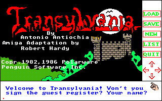 Transylvania (Amiga) screenshot: Title screen