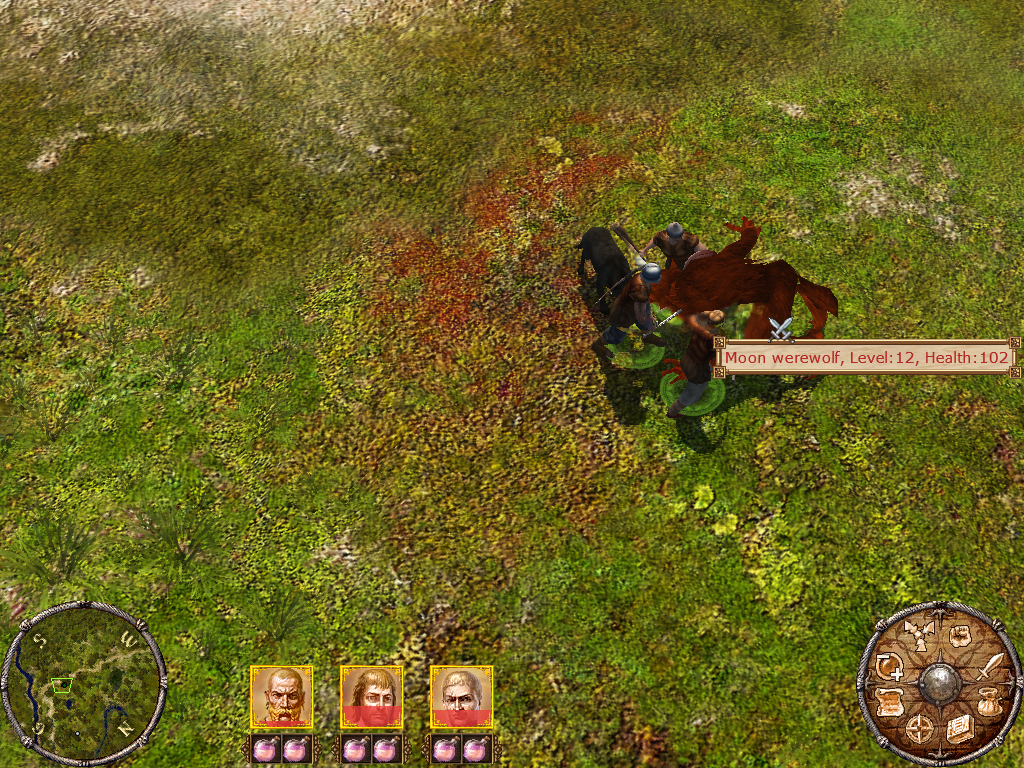 Konung III: Ties of the Dynasty (Windows) screenshot: A Moon werewolf (you need five fangs of these)