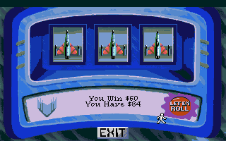 Space Quest I: Roger Wilco in the Sarien Encounter (Amiga) screenshot: Slot machine.