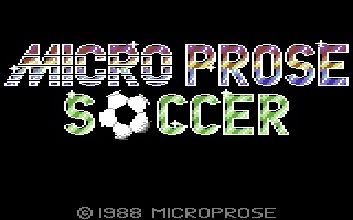 Keith Van Eron's Pro Soccer (Commodore 64) screenshot: Title screen (as Microprose Soccer)