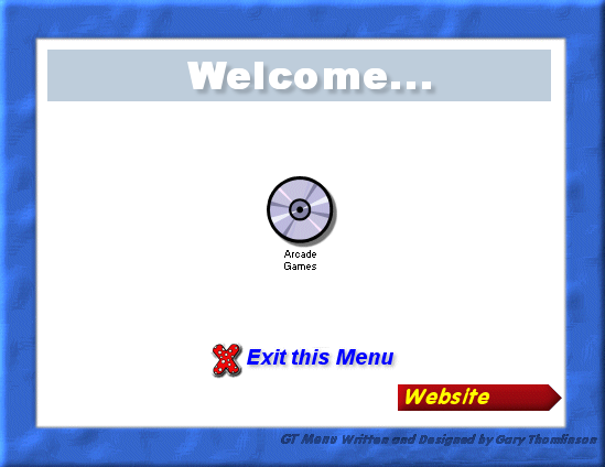 Family Arcade Games (Windows) screenshot: When the CD is loaded it will autorun and display this menu.