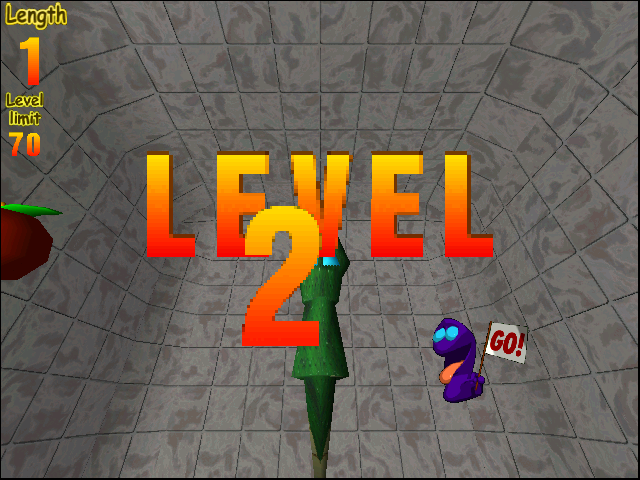 BoaBite3D (Windows) screenshot: Beginning of level 2