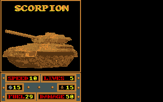 Fire Power (Apple IIgs) screenshot: Player one chooses a vehicle