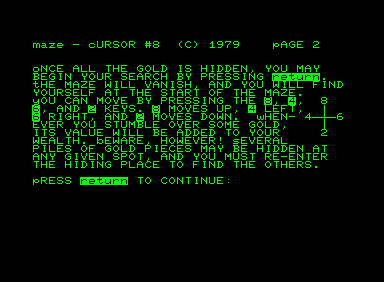 Screenshot of Maze (Commodore PET/CBM, 1979) - MobyGames