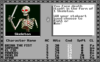Tales of the Unknown: Volume I - The Bard's Tale (Apple IIgs) screenshot: Skeleton