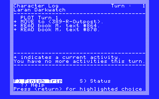 Star Saga: Two - The Clathran Menace (Apple IIgs) screenshot: Read book to know what happened