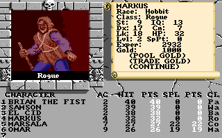 The Bard's Tale II: The Destiny Knight (Amiga) screenshot: Markus