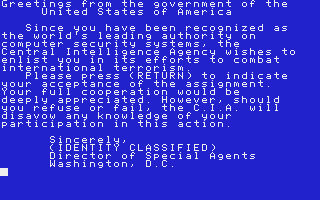 Hacker II: The Doomsday Papers (Apple IIgs) screenshot: I am the chosen one