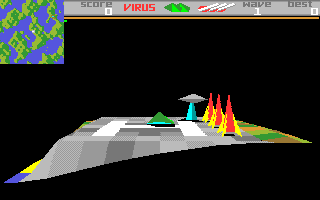Virus (Amiga) screenshot: Starting a new game at the base.