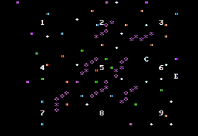 Reach for the Stars: The Conquest of the Galaxy (Apple II) screenshot: The map