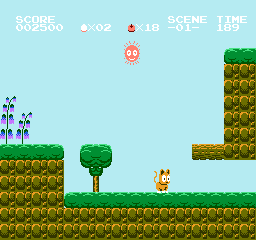 Koneko Monogatari: The Adventures of Chatran (NES) screenshot: The end of a stage