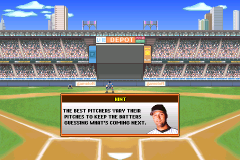Derek Jeter Pro Baseball 2008 (Android) screenshot: A hint