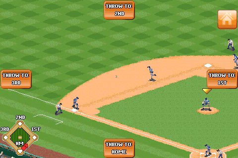 Derek Jeter Pro Baseball 2008 (Android) screenshot: Throwing the ball as fielder