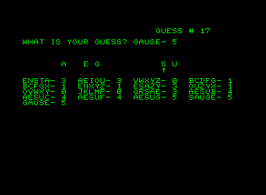G-Word (Commodore PET/CBM) screenshot: I still don't see it! :(