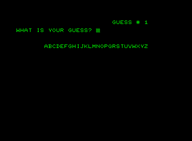 G-Word (Commodore PET/CBM) screenshot: Game start