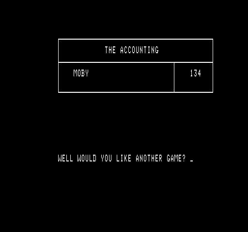 Yahtzee (Exidy Sorcerer) screenshot: Getting a score