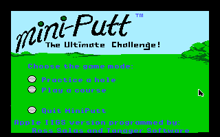 Mini-Putt (Apple IIgs) screenshot: Practice or play