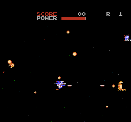 Chō Jikū Yōsai Macross (NES) screenshot: Changed into the Gerwalk form