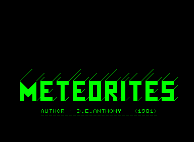 Screenshot of Meteorites (Commodore PET/CBM, 1981) - MobyGames