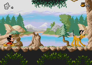 Mickey Mania (Genesis) screenshot: Moose hunt level